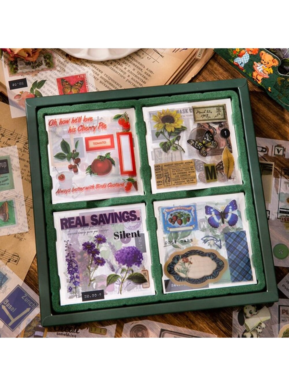 New 640Pcs Vintage Nature Stickers Flowers, Butterflies, Plants for Crafts - Picture 4 of 7